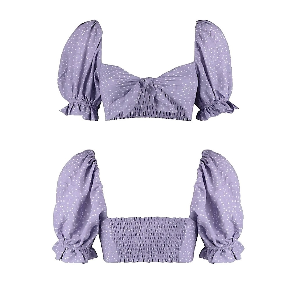 NWT For Love & Lemons - Purple Chelsea Crop Top Sz SMALL - Picture 10 of 10